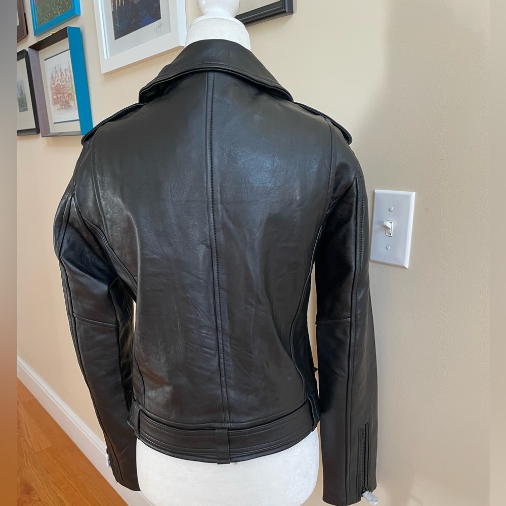 Leather Biker Jacket with Matte Black Hardware from Ena Pelly - Picture 6 of 14
